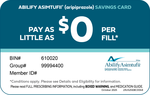 ABILIFY ASIMTUFII® Savings Card, Icon