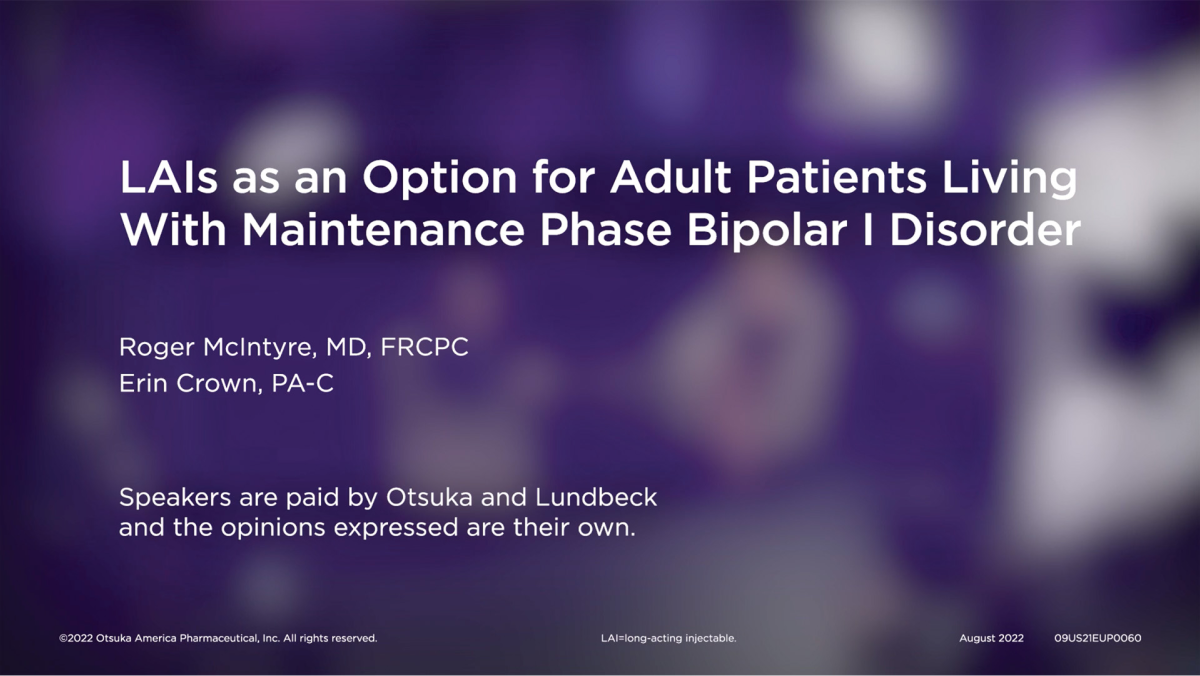 LAIs for Adults With Maintenance Phase bipolar I disorder, Video